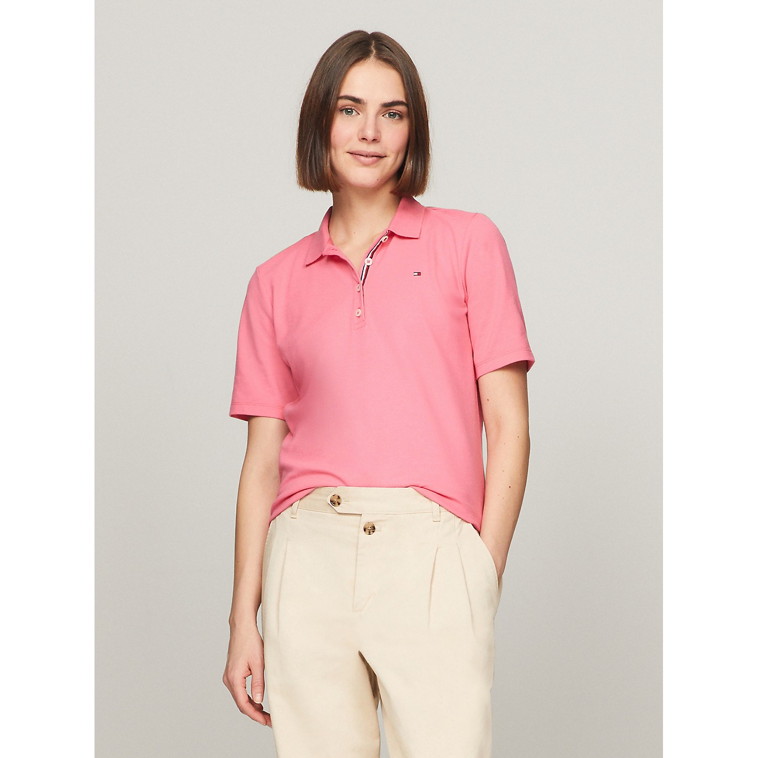 TOMMY HILFIGER Solid Stretch Cotton Polo